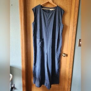 Madewell Navy Blue Gingham Sleeveless Jumpsuit